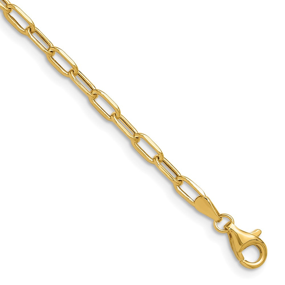14k 3.0mm Semi-Solid Beveled D/C Paperclip Chain