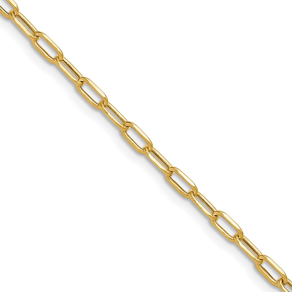 14k 3.0mm Semi-Solid Beveled D/C Paperclip Chain