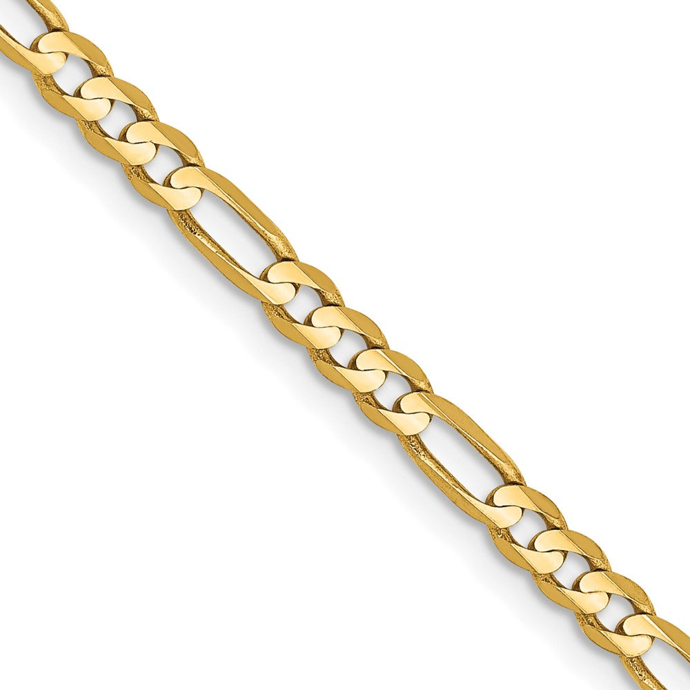 14k 3mm Concave Open Figaro Chain