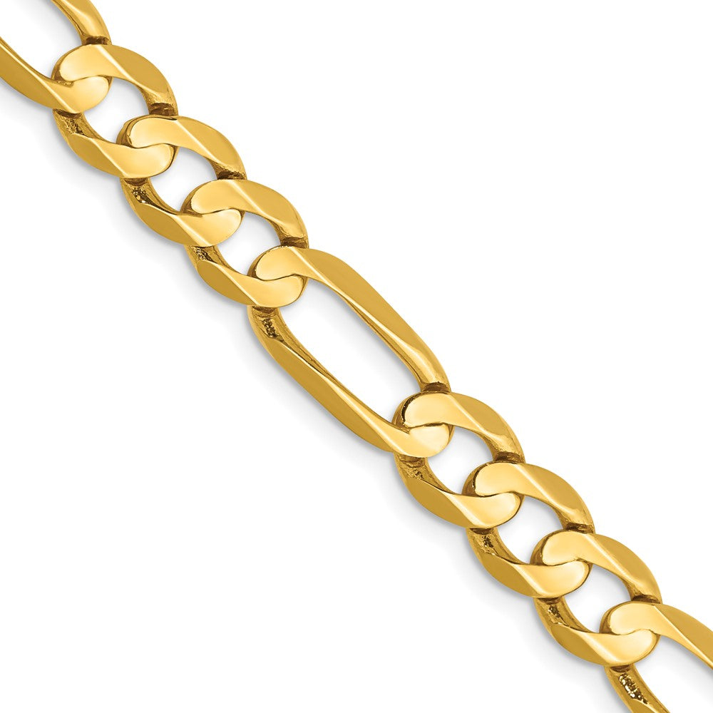 14k 6.75mm Concave Open Figaro Chain
