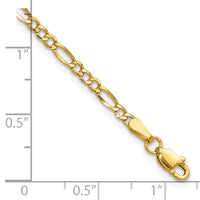 Load image into Gallery viewer, 14k 2.5mm Semi-Solid Figaro Chain
