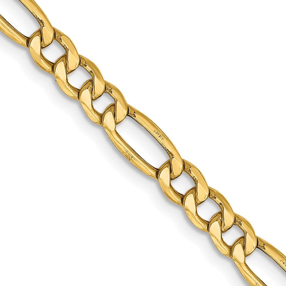 14k 4.2mm Semi-Solid Figaro Chain
