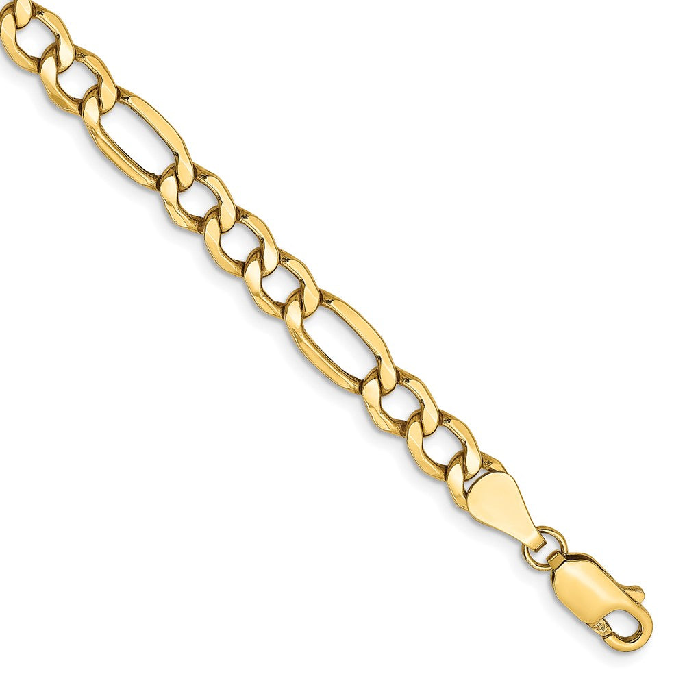 14k 5.75mm Semi-Solid Figaro Chain