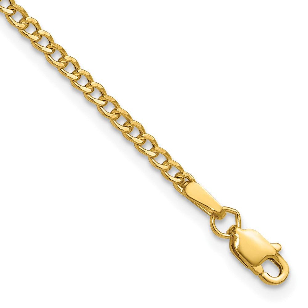 14k 2.5mm Semi-Solid Curb Chain