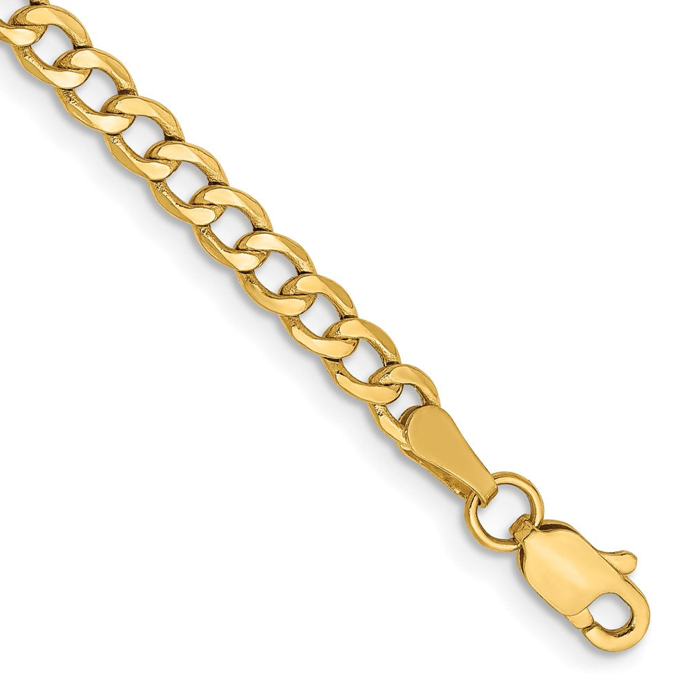 14k 3.35mm Semi-Solid Curb Chain