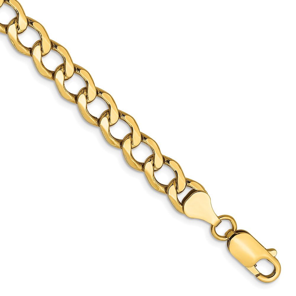 14k 6.5mm Semi-Solid Curb Chain