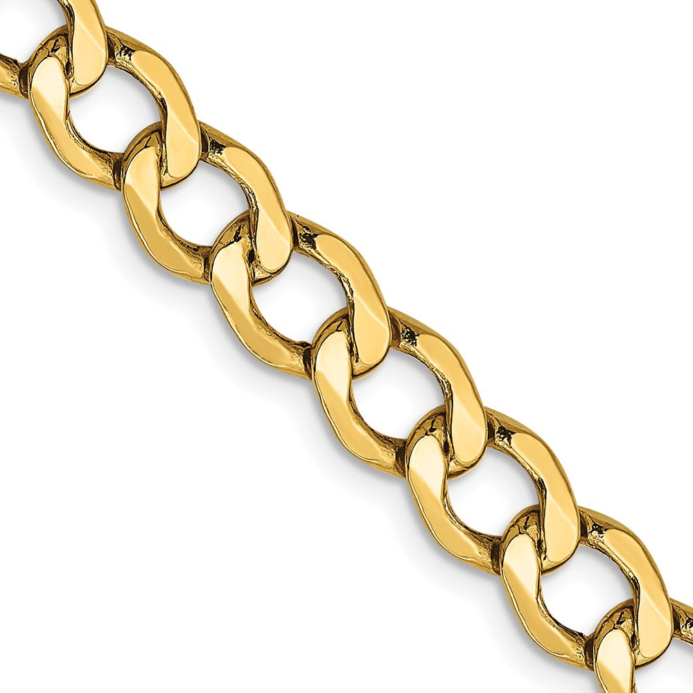 14k 6.5mm Semi-Solid Curb Chain
