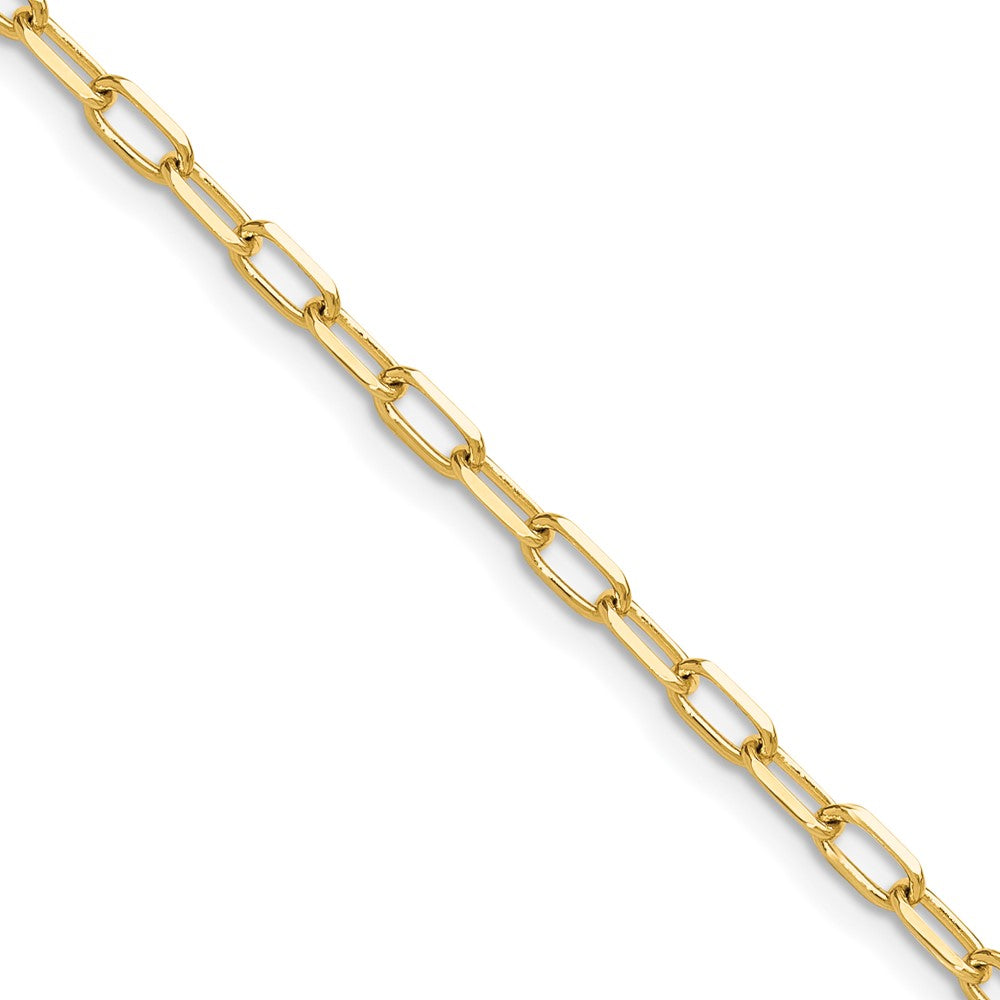 14k 3.0mm Solid Beveled D/C Paperclip Chain