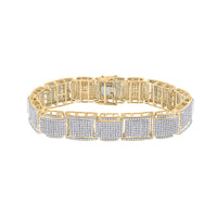 Load image into Gallery viewer, 10kt Yellow Gold Mens Round Diamond Link Bracelet 4-1/2 Cttw
