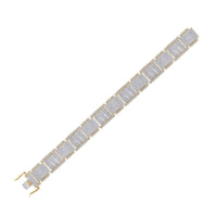 Load image into Gallery viewer, 10kt Yellow Gold Mens Round Diamond Link Bracelet 4-1/2 Cttw
