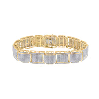 Load image into Gallery viewer, 10kt Yellow Gold Mens Round Diamond Link Bracelet 4-1/2 Cttw

