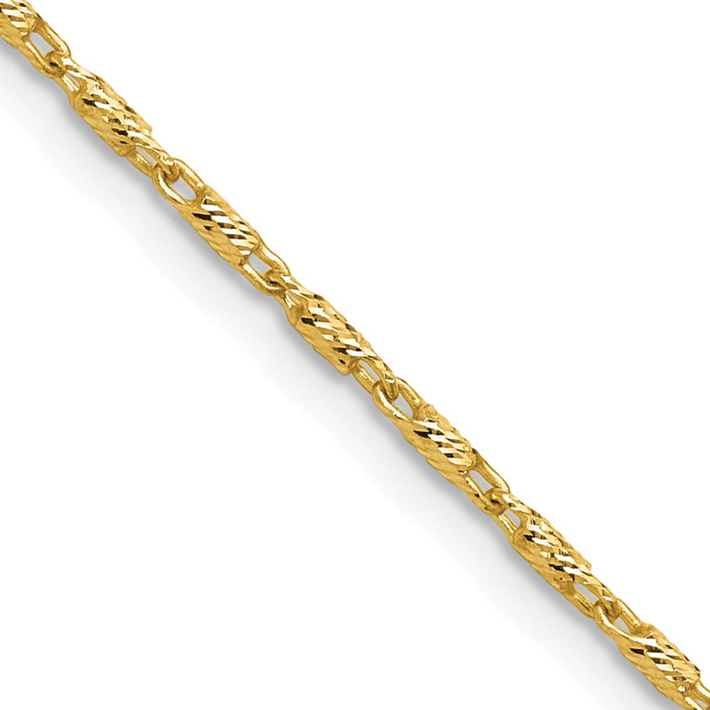 14K 1.50mm Polished and Diamond Cut Fancy Link Chain