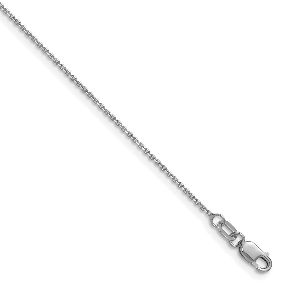 14K White Gold 1.1mm D/C Round Cable Chain