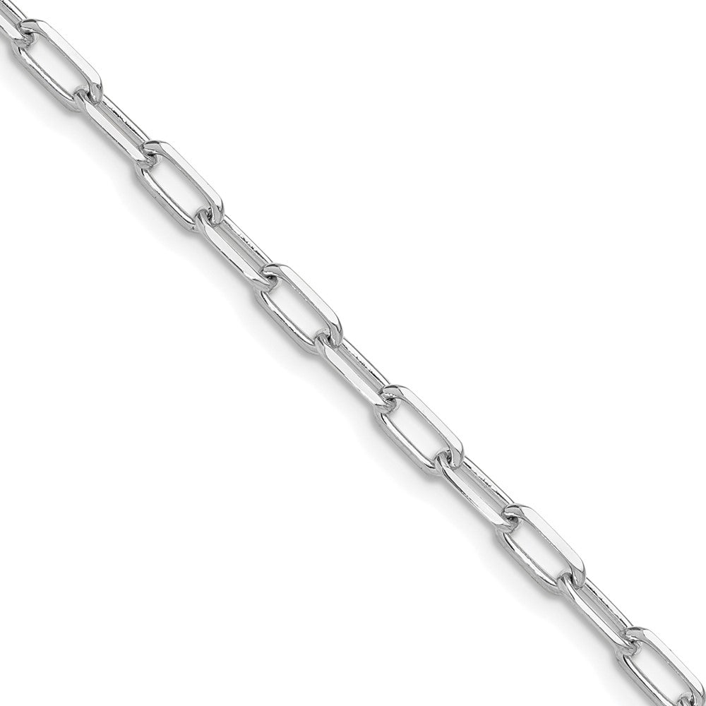 14k WG 3.5mm Solid Beveled D/C Paperclip Chain