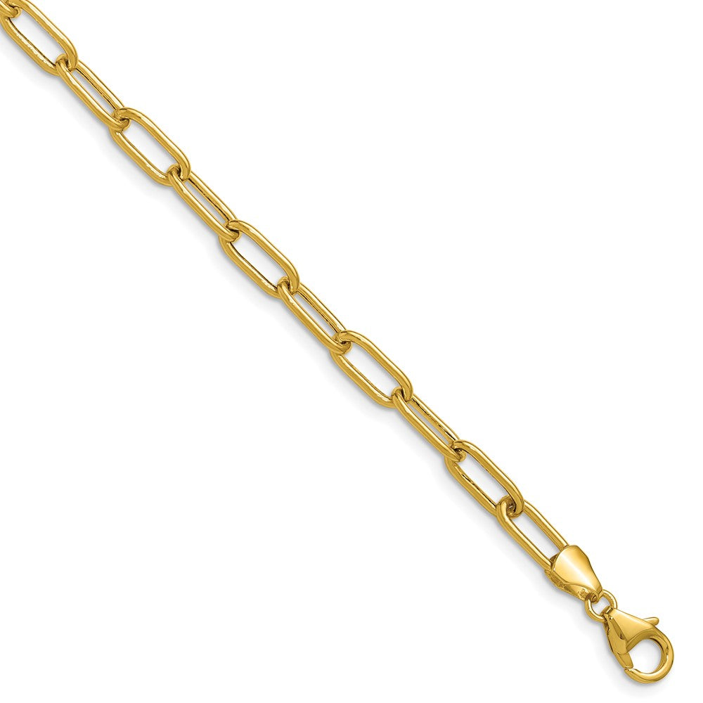 14k 4.5mm Semi-Solid Paperclip Chain