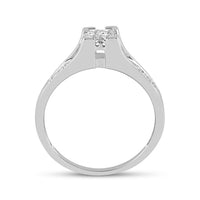 Load image into Gallery viewer, 10kt White Gold Princess Diamond Bridal Wedding Ring Band Set 1/2 Cttw
