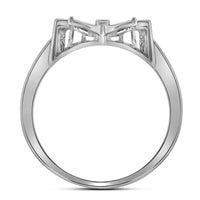 Load image into Gallery viewer, 10kt White Gold Womens Round Diamond Butterfly Bug Ring 1/20 Cttw
