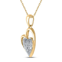Load image into Gallery viewer, Sterling Silver Womens Round Diamond Heart Pendant 1/10 Cttw
