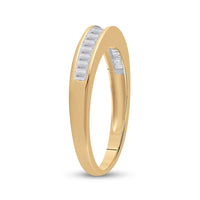 Load image into Gallery viewer, 10kt Yellow Gold Womens Baguette Diamond Wedding Band 1/4 Cttw
