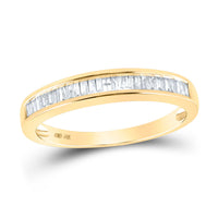 Load image into Gallery viewer, 10kt Yellow Gold Womens Baguette Diamond Wedding Band 1/4 Cttw
