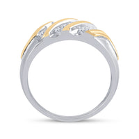 Load image into Gallery viewer, 10kt Two-tone Gold Mens Round Diamond Wedding Band Ring 1/2 Cttw
