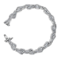 Load image into Gallery viewer, 10kt White Gold Womens Baguette Diamond Tennis Bracelet 5 Cttw
