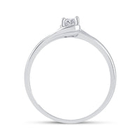 Load image into Gallery viewer, 10kt White Gold Womens Round Diamond Solitaire Promise Ring 1/8 Cttw

