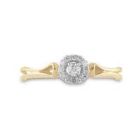 Load image into Gallery viewer, 10kt Yellow Gold Womens Round Diamond Solitaire Promise Ring 1/10 Cttw
