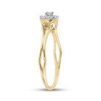 Load image into Gallery viewer, 10kt Yellow Gold Womens Round Diamond Solitaire Promise Ring 1/10 Cttw

