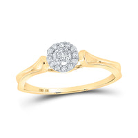 Load image into Gallery viewer, 10kt Yellow Gold Womens Round Diamond Solitaire Promise Ring 1/10 Cttw
