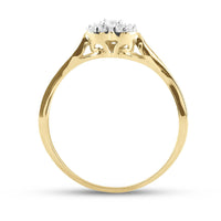 Load image into Gallery viewer, 10kt Yellow Gold Womens Round Diamond Heart Promise Ring 1/8 Cttw
