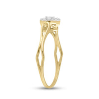 Load image into Gallery viewer, 10kt Yellow Gold Womens Round Diamond Heart Promise Ring 1/8 Cttw
