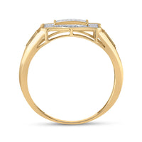 Load image into Gallery viewer, 10kt Yellow Gold Mens Round Diamond Square Cluster Ring 1/3 Cttw
