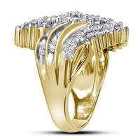 Load image into Gallery viewer, 10kt Yellow Gold Womens Round Diamond Cluster Ring 2 Cttw
