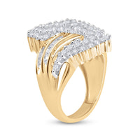 Load image into Gallery viewer, 10kt Yellow Gold Womens Round Diamond Cluster Ring 2 Cttw
