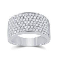 Load image into Gallery viewer, 10kt White Gold Womens Round Diamond Pave Band Ring 1-1/2 Cttw
