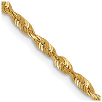 Load image into Gallery viewer, 10K 2mm Diamond-Cut Lightweight Rope Chain
