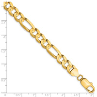 Load image into Gallery viewer, 10K 7.5mm Concave Figaro Bracelet
