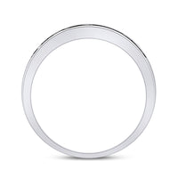 Load image into Gallery viewer, Sterling Silver Womens Round Black Color Enhanced Single Row Diamond Band Ring 1/2 Cttw
