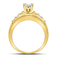 Load image into Gallery viewer, 10kt Yellow Gold Princess Diamond Cluster Bridal Wedding Engagement Ring 1/2 Cttw
