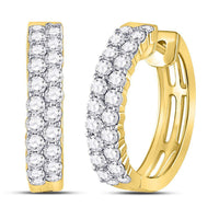 Load image into Gallery viewer, 10k Yellow Gold Round Diamond Slender Wedding Bridal Engagement Ring Band Set 1/3 Cttw
