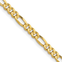 Load image into Gallery viewer, 10K 3mm Concave Figaro Chain
