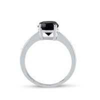 Load image into Gallery viewer, 10kt White Gold Round Black Color Enhanced Diamond Solitaire Bridal Wedding Ring 2 Cttw
