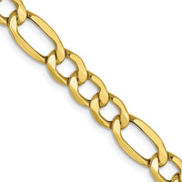 Load image into Gallery viewer, 10K 5.35mm Semi-Solid Figaro Chain
