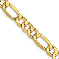 Load image into Gallery viewer, 10k 6.6mm Semi-Solid Figaro Chain
