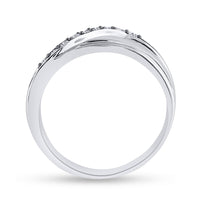 Load image into Gallery viewer, Sterling Silver Mens Round Brown Diamond Wedding Band Ring 1/4 Cttw

