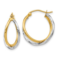 Load image into Gallery viewer, 14K Two-tone Polished Hinged Earrings
