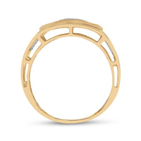 Load image into Gallery viewer, 10kt Yellow Gold Mens Round Diamond Square Cluster Ring 5/8 Cttw
