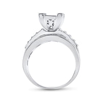 Load image into Gallery viewer, Sterling Silver Princess Diamond Square Cluster Bridal Wedding Engagement Ring 1 Cttw
