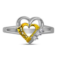 Load image into Gallery viewer, Sterling Silver Womens Round Diamond Heart Mom Ring .03 Cttw
